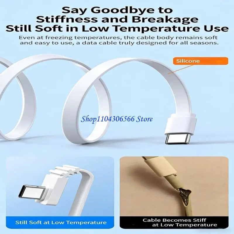 90 Degree USB-C Silicone Cable – 100W Fast Charging 10/20/50cm USB-C Charging Cable HIP