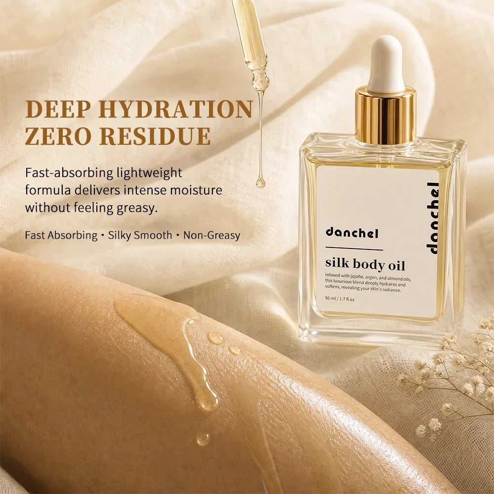 Silk Body Oil Women Firming Anti Aging Moisture Crepey Hydrate After Shower Scented Organic Premium Blend Body Care HIP