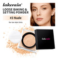 Waterproof Loose Baking&Setting Powder Long Lasting Oil Control Matte Setting Powder Natural Brightening Face Cosmetics HIP 3Nude and puff