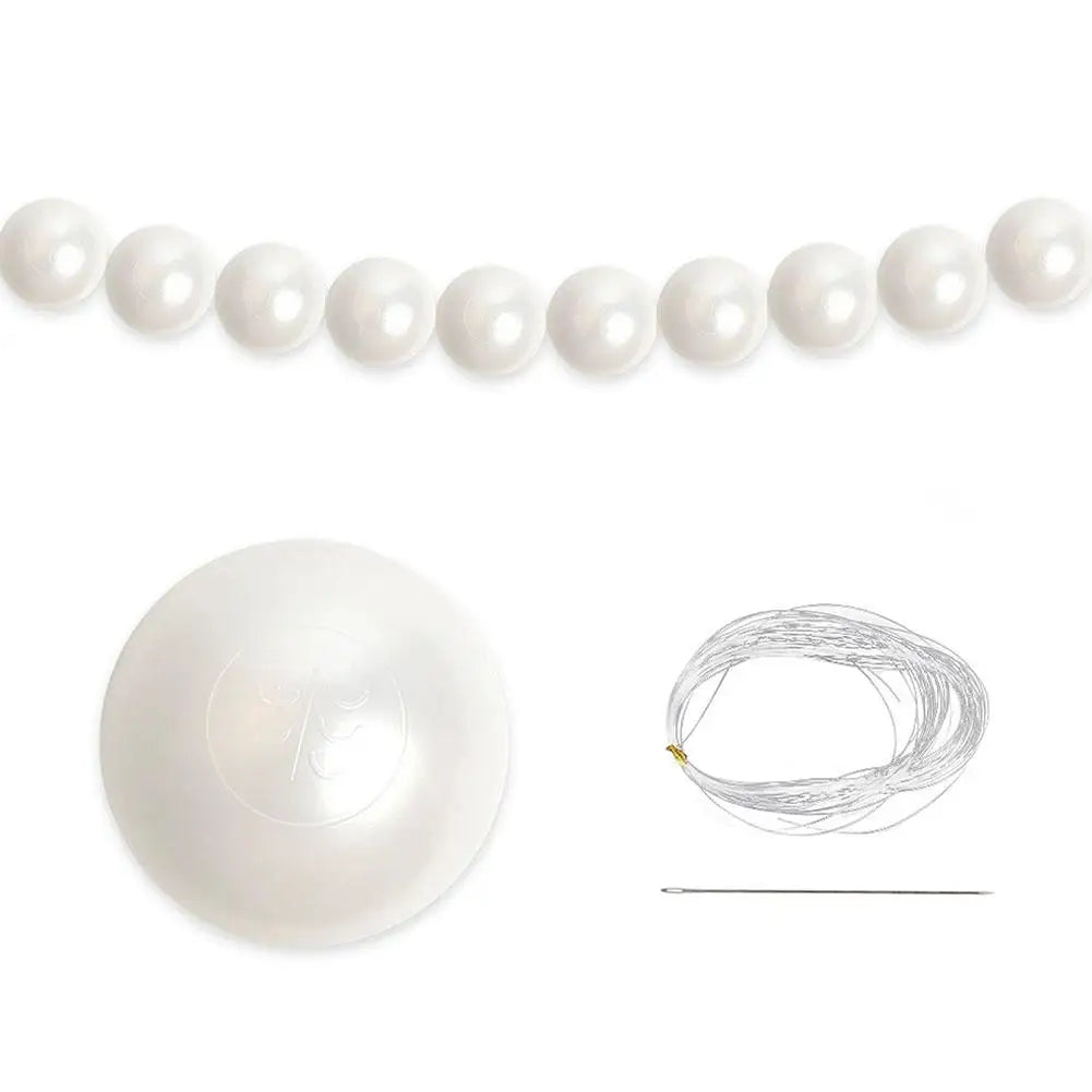 Big Pearl Beads String Hanging Pendant With Needle And Fishing Line DIY Wedding Arch Decoration Artificial Pearl Garland Set HIP 8cm