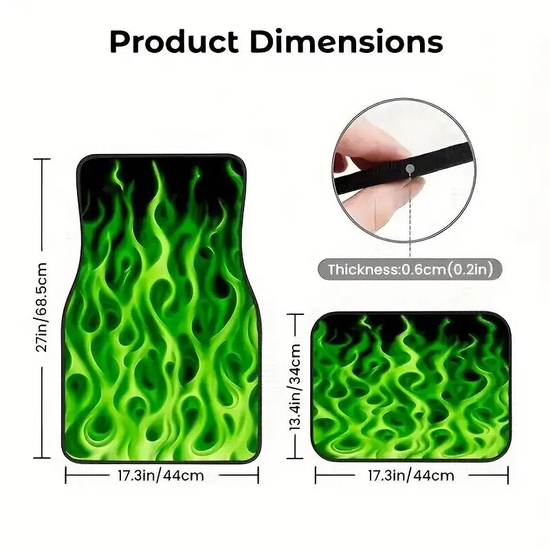 Set of 4 Hip-Hop Flame Design Car Floor Mats – Front & Rear Car Floor Mats HIP