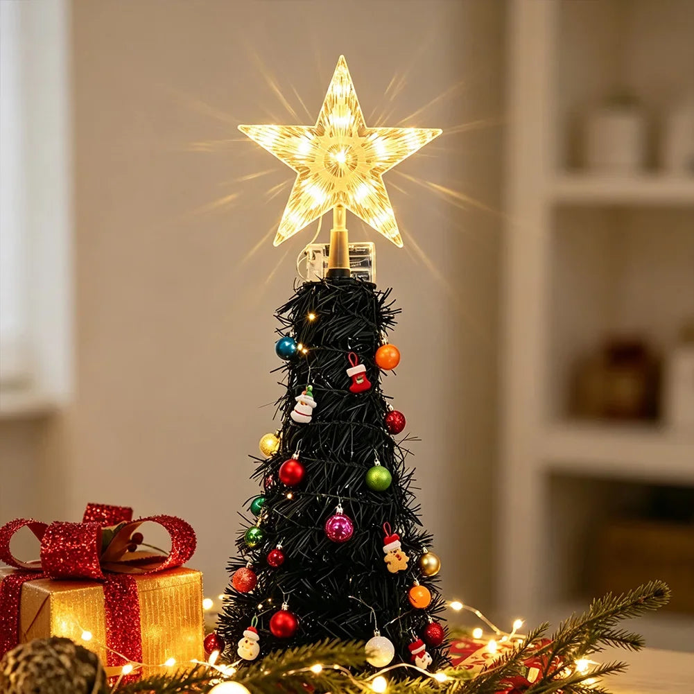 RGB LED Color Changing Five-Pointed Star Christmas Tree Topper 18Cm/22Cm With 28-Key Remote Xmas Home Decor HIP