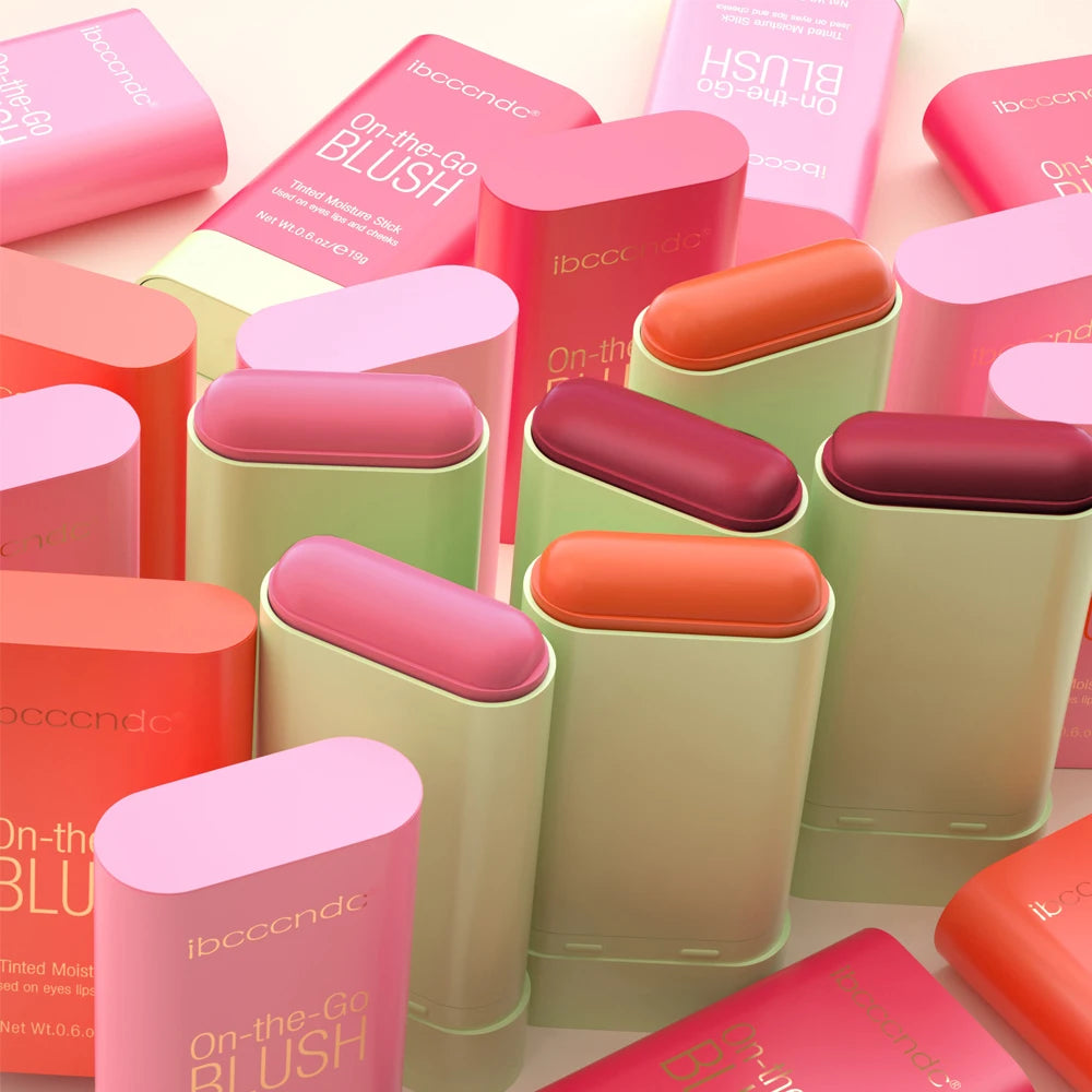 Tinted Mositure Blush Stick Face Pink Cream Cheek Blusher Cosmetics 3 in 1 Makeup Tubes used on lips eyes cheeks HIP