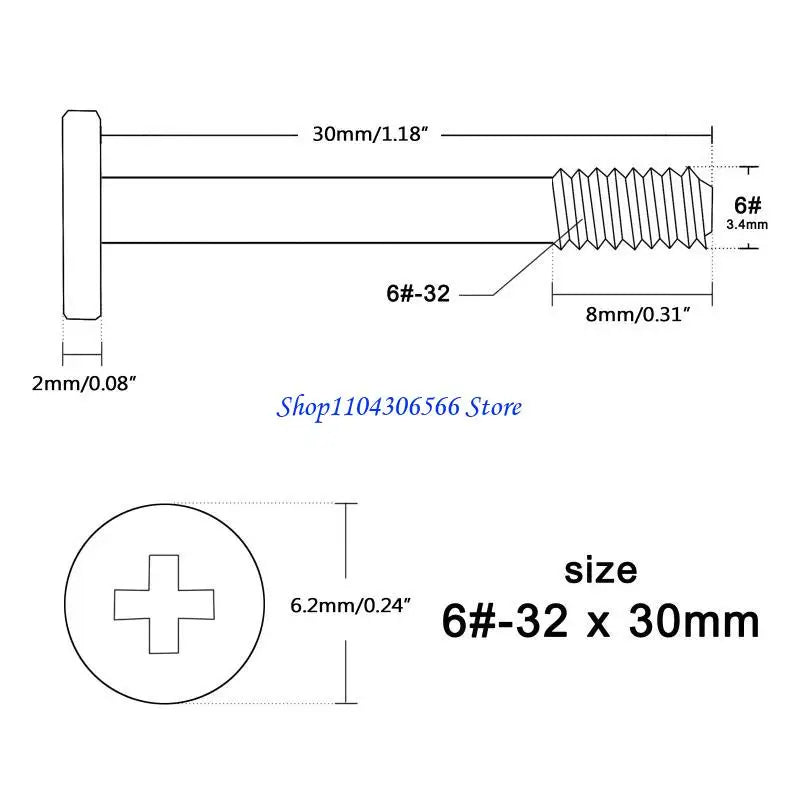 20-Pack 6#-32 Flat Head Screws – PC Case & Water Cooling Fan PC Case Screws HIP