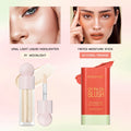 2Pcs Cream Blush Stick and Liquid Highlighter Multi Functional Easy To Color Waterproof High Pigment Brightening Skin Makeup HIP 3orange1