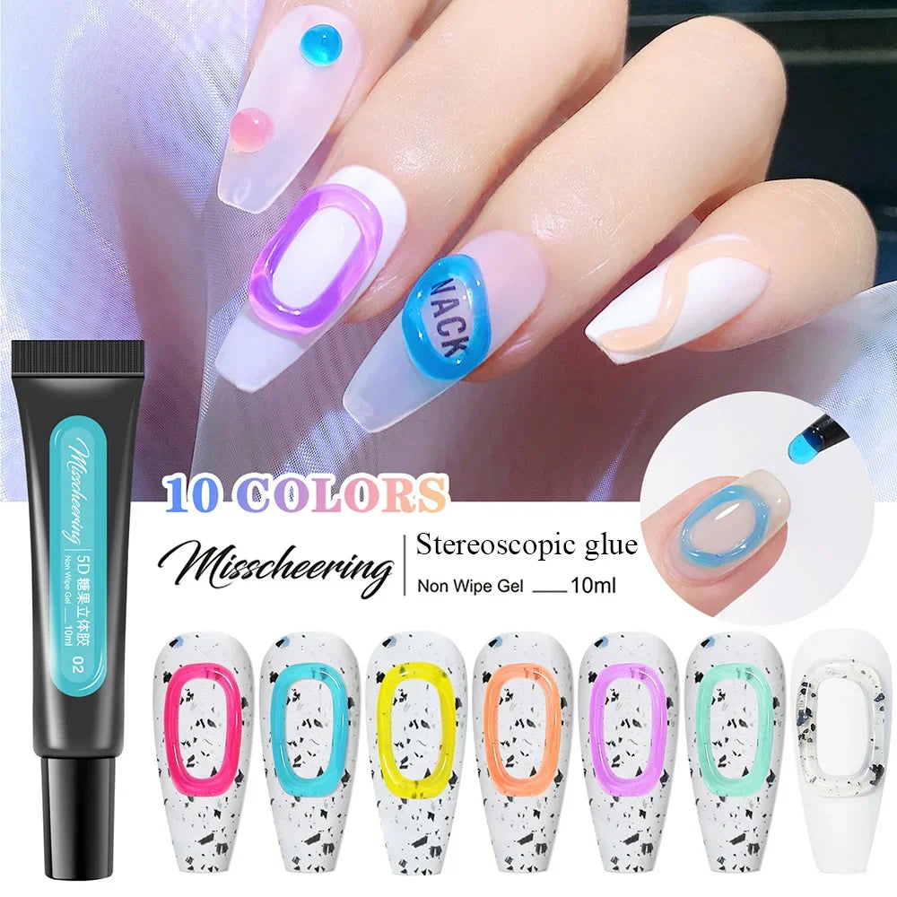3D Pudding Gel 12ml Tube Emboss Korean Style Nail Design Painting Full Coverage Super Texture Gel Pigmented Paint Liner Gel HIP