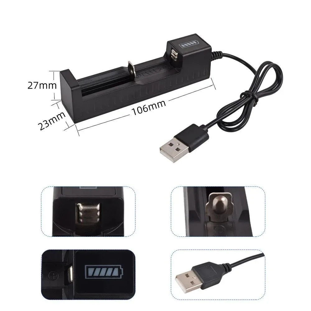 18650 Battery Charger – 1/2/4 Slot USB Lithium Charger Battery Charger HIP