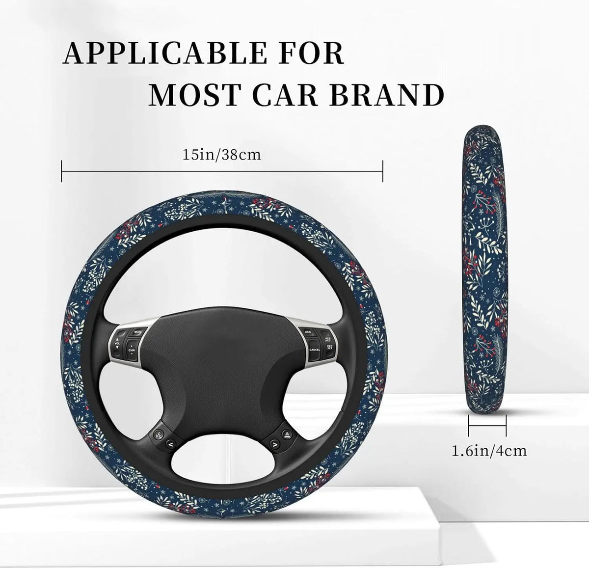 Christmas Snowflake Steering Wheel Cover – Universal Elastic Fit Steering Wheel Cover HIP