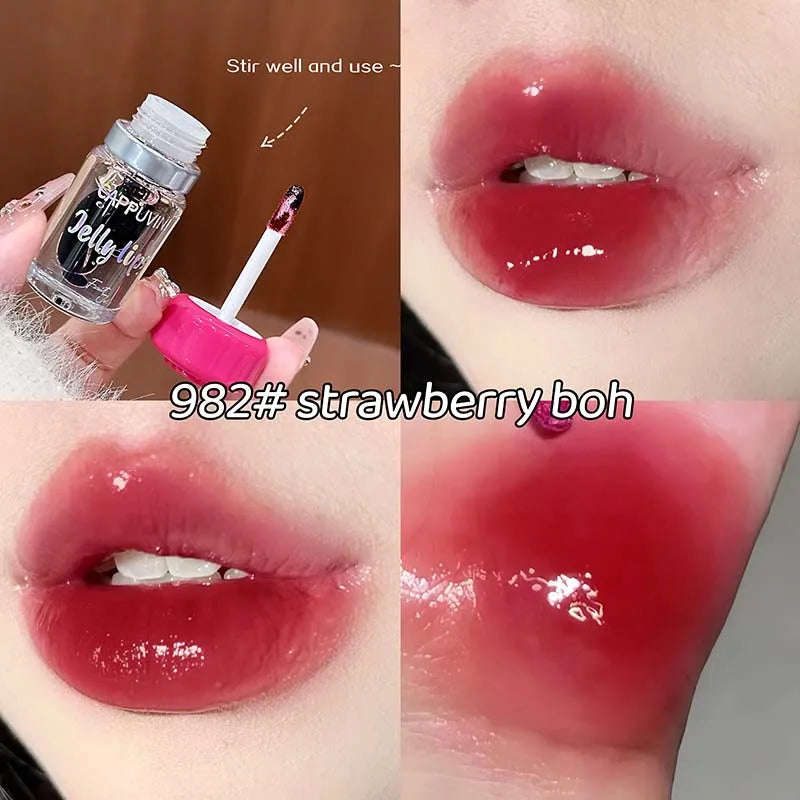 5Color Fruity Lip Tint Water Gloss Clear Tint Moisturizing Waterproof Liquid Lipstick Non-Stick High Pigment Long-Lasting Colors HIP 982