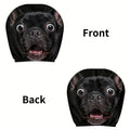 2-Pack Dog Face Car Headrest Covers – Front & Rear Seats Car Headrest Covers HIP black