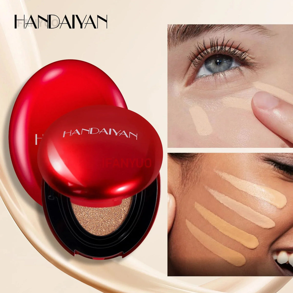 Air Cushion Foundation Light Natural Moisturizing Concealer Whitening Oil-control Women Base Long-lasting Makeup Korean Cosmetic HIP