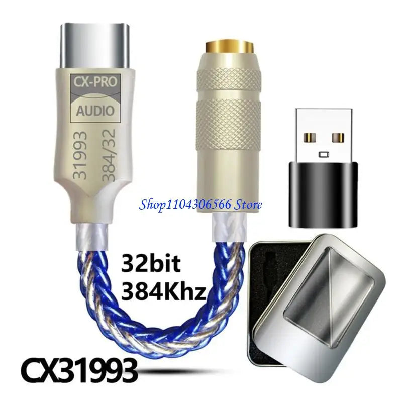 USB-C to 3.5mm DAC Headphone Adapter | 32-bit Hi-Res Audio DAC Headphone Adapter HIP