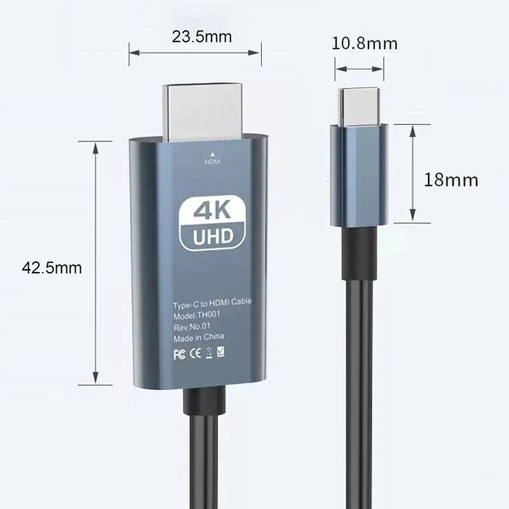 USB-C to HDMI Cable 4K@30Hz – 1.8M Plug & Play Adapter HDMI Adapter Cable HIP