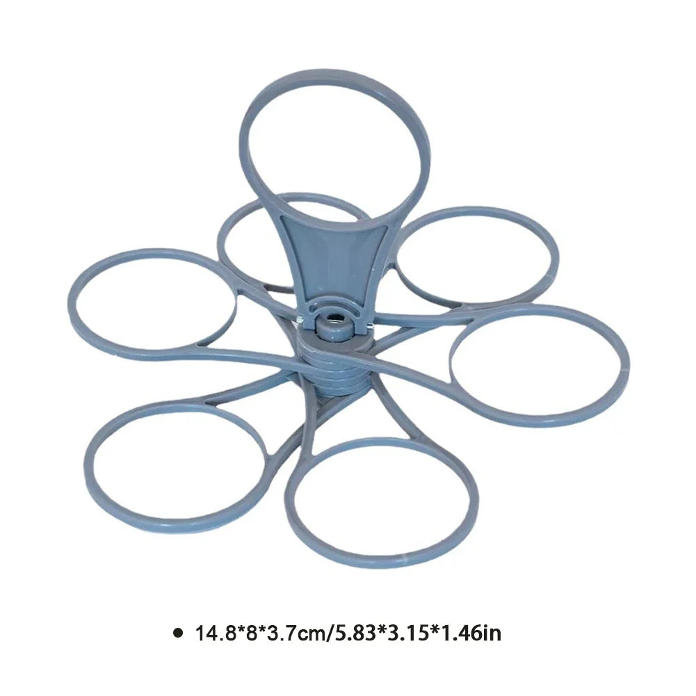 1Set Home Party Folding Cup Holder Rotating Six Cup Coffee Cup Holder Portable KTV Portable Cocktail Holder Milk Tea Cup Holder HIP