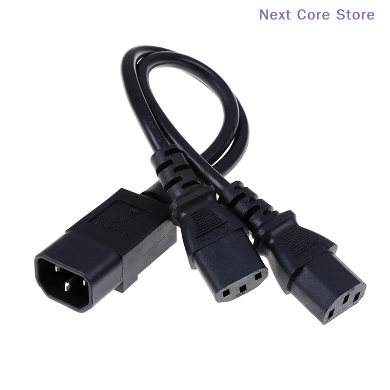 C14 to C13 Y Splitter Power Cable – PDU PSU UPS 30cm Power Splitter Cable HIP