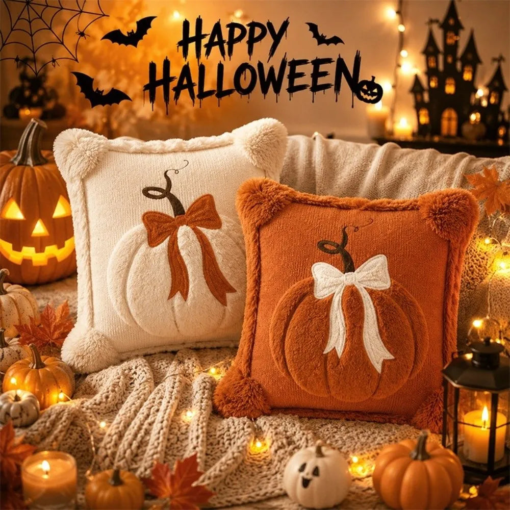 Halloween Pumpkin Tufted Throw Pillow Cover 45x45cm – Fall Décor Throw Pillow Cover HIP