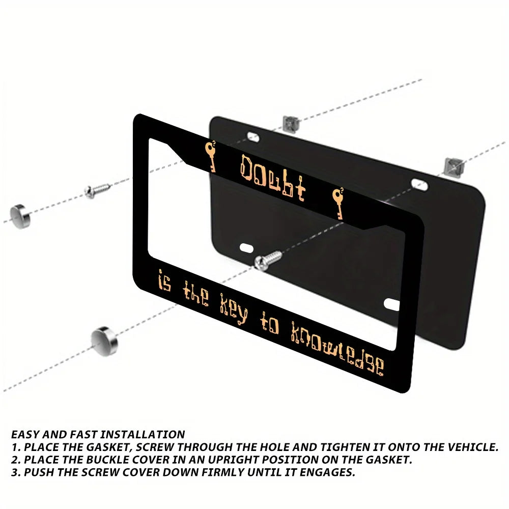 2-Piece Aluminum License Plate Frame Set – Front & Rear License Plate Frame HIP