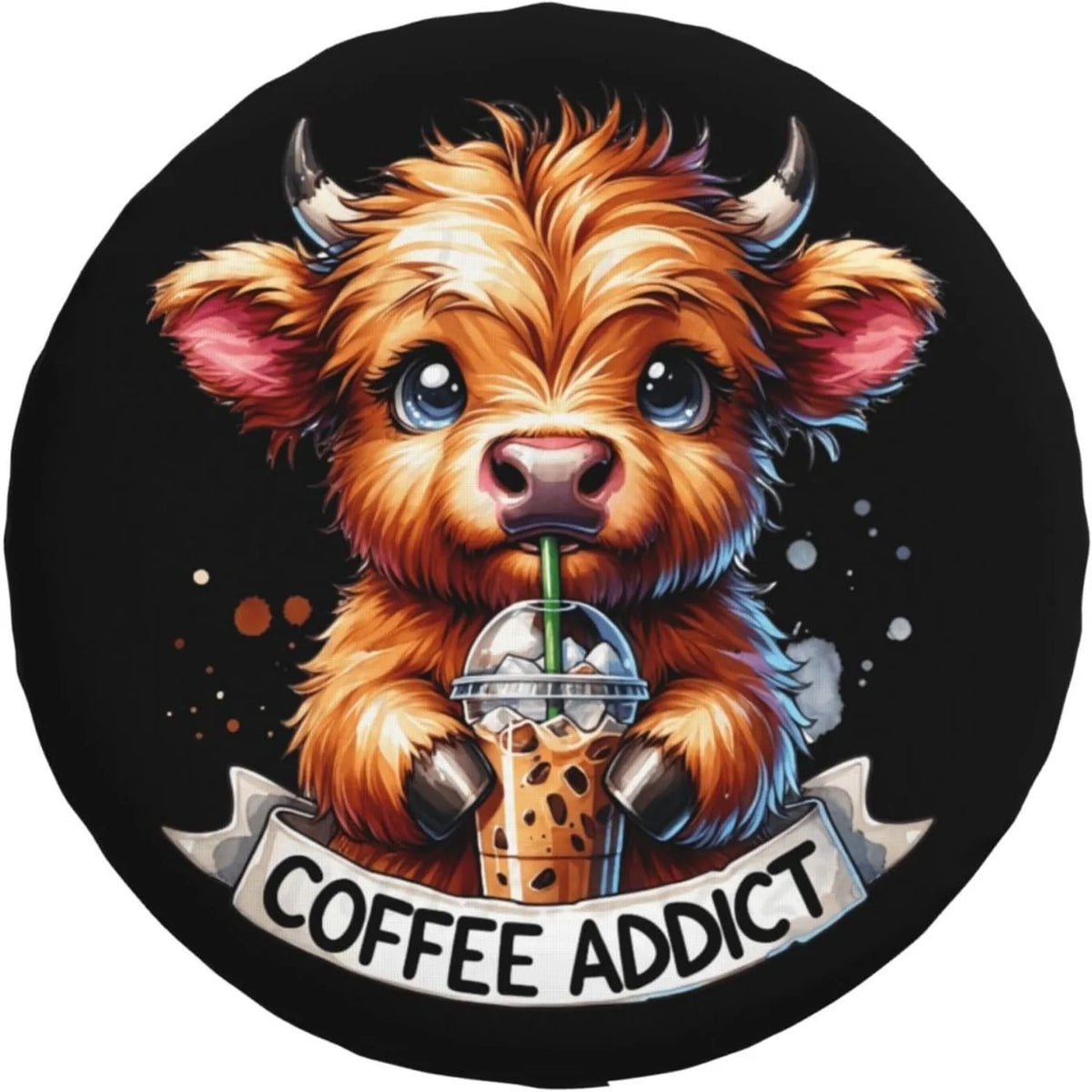 Highland Cow Coffee Spare Tire Cover | SUV Truck RV Spare Tire Cover HIP