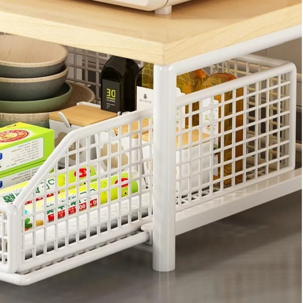 Microwave Stand with Drawers – Kitchen Countertop Organizer Kitchen Storage Rack HIP