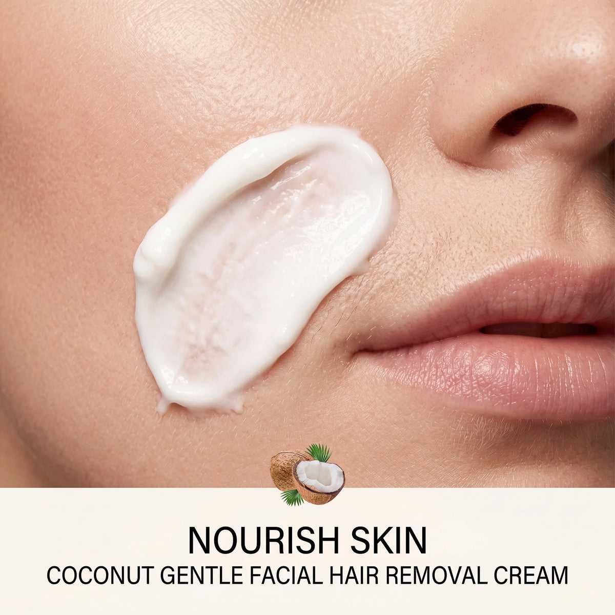 Coconut Oil Facial Hair Removal Cream – Sensitive Skin Facial Hair Removal Cream HIP