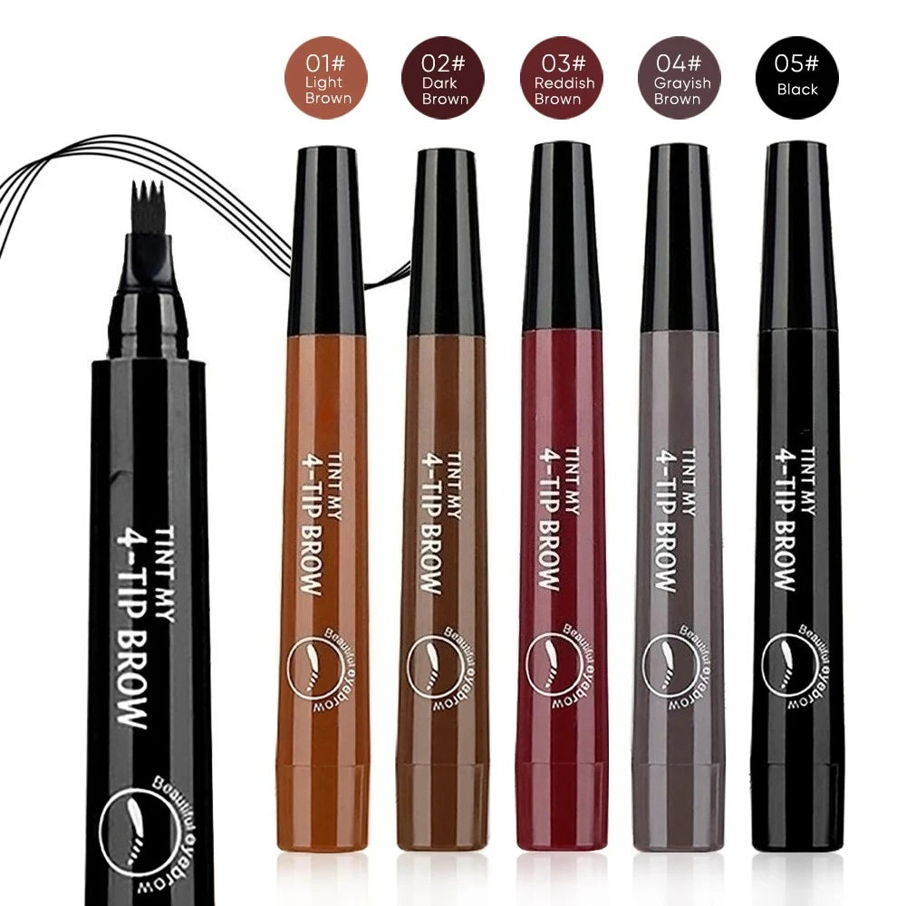 4-Tip Waterproof Eyebrow Pencil – Long-Lasting & Smudge-Free Eyebrow Pencil HIP
