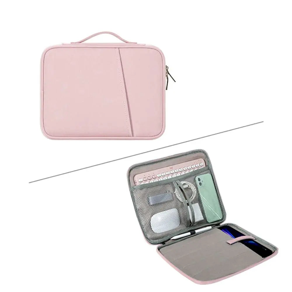Shockproof Tablet & Laptop Handbag Case – Plush Lining 9–13" Tablet Laptop Case HIP Pink 12.9-13inch
