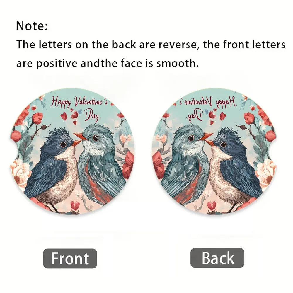 2-Pack Blue Bird Acrylic Coasters – Waterproof & Heat-Resistant Decorative Coaster Set HIP