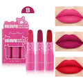 Dragon Ranee 3-Pc Korean Matte Lipstick Set – Waterproof Matte Lipstick Set HIP B Full Size