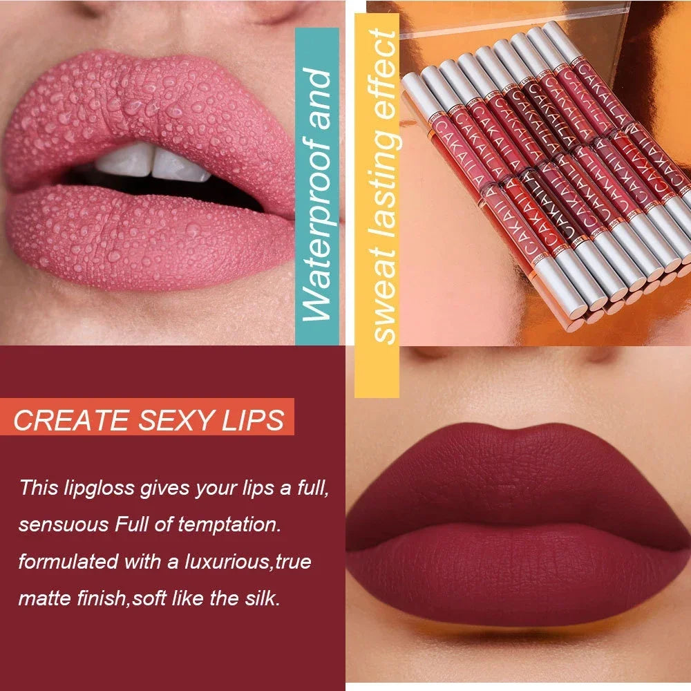 Matte Velvet Lip Glaze Waterproof Long Lasting Not EasyTo Fade Lip Gloss Silky Smooth Lipstick Makeup Sexy Women Lip Balm Gift HIP