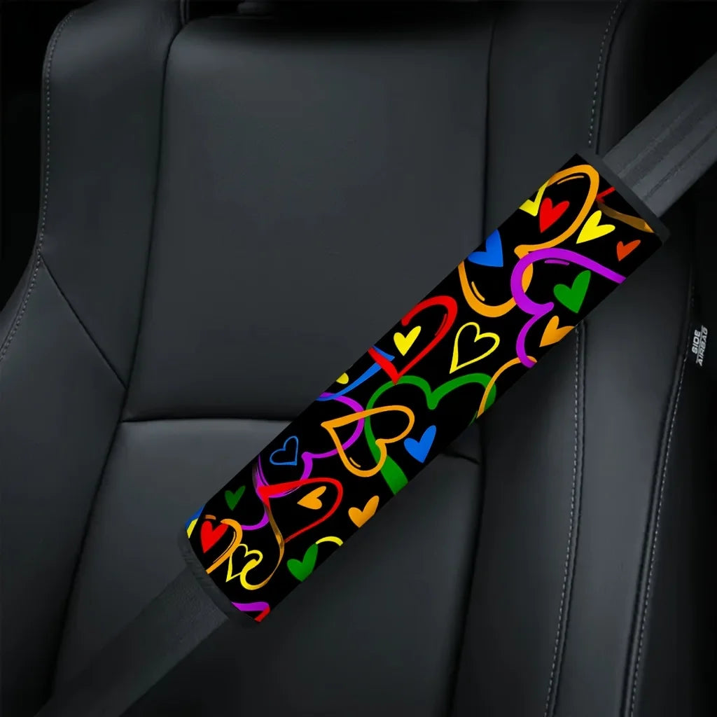 2-Pack Heart Seat Belt Protector – Universal Shoulder Strap Cover Seat Belt Protector HIP