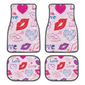 Set of 4 Love Theme Car Floor Mats – Heart & Lip Design Car Floor Mats HIP black One Size