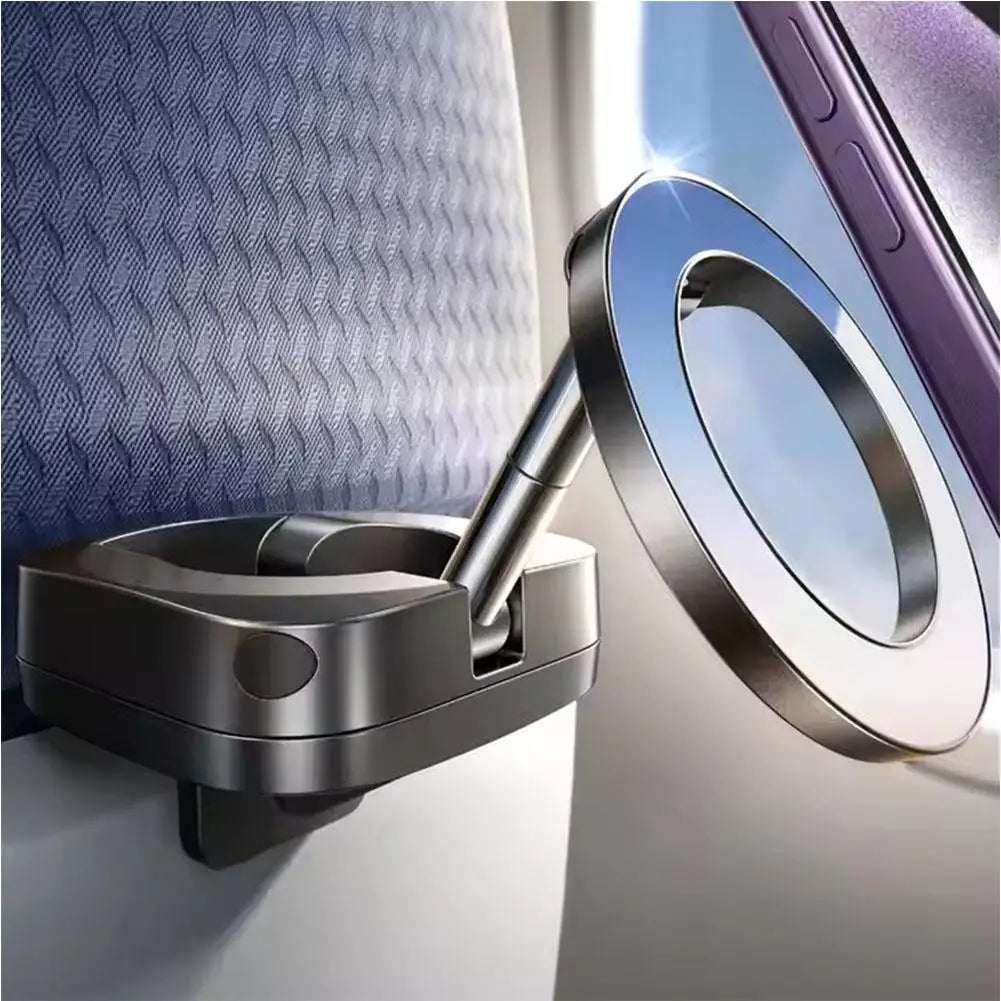 360 Rotate Foldable Mobile Stand Universal Magnetic Vacuum Adsorption Phone Holder For Car Airplane Desktop For iPhone 15 16 Pro HIP