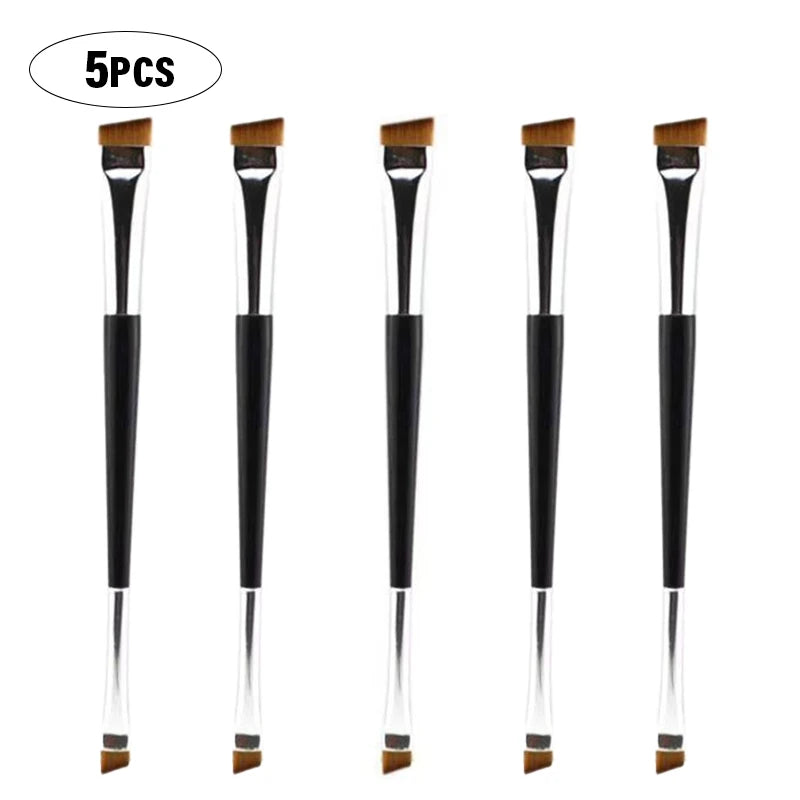 Professional Eyebrow Brush Eyeliner Angled Flat Head Blade Eye Liner Brow Contour Makeup Brushes Double-head Makeup Tool 1~10PC HIP Long A-5Pc