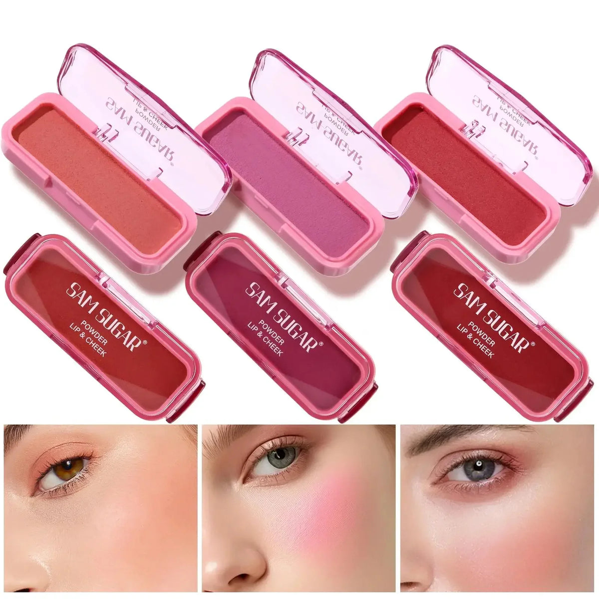 SAM SUGAR Matte Blush Cream – Multi-Use Lips, Face & Cheeks Cream Blush Stick HIP