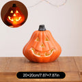 Halloween Home Yard Decor Prop Halloween LED Ghost Face Expression Pumpkin Lantern Realistic Artificial Pumpkin Decorative Light HIP R