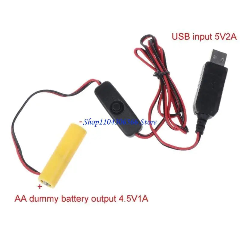 USB Dummy Battery Eliminator Cable – 4.5V AA Replacement Battery Eliminator Cable HIP