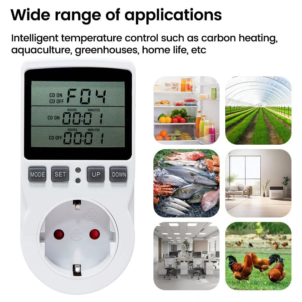 EU/FR Digital Thermostat Timer Socket – Heating & Cooling Thermostat Timer Socket HIP