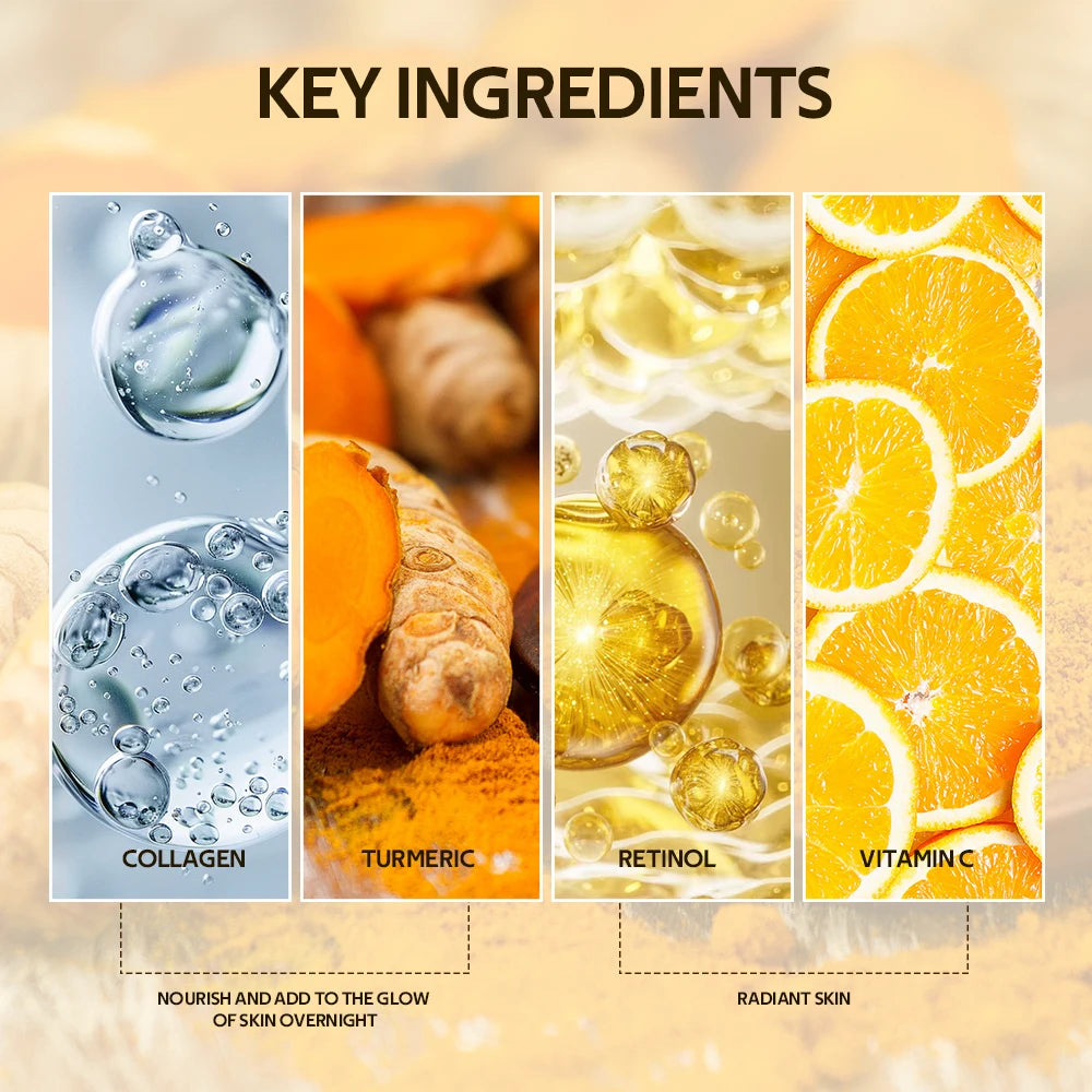 Kojic Acid Turmeric Overnight Wrapping Peel Off Mask Nourishes Hydrolyzed Collagen Glowing Skin Skin Firmnes Korean Skincare HIP