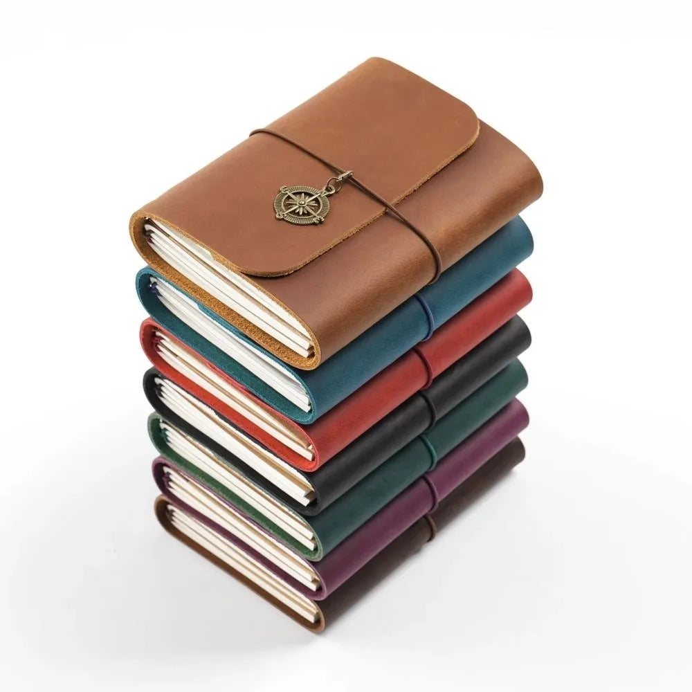 Handmade Genuine Leather Retro Travel Notebook – Refillable Leather Travel Notebook HIP