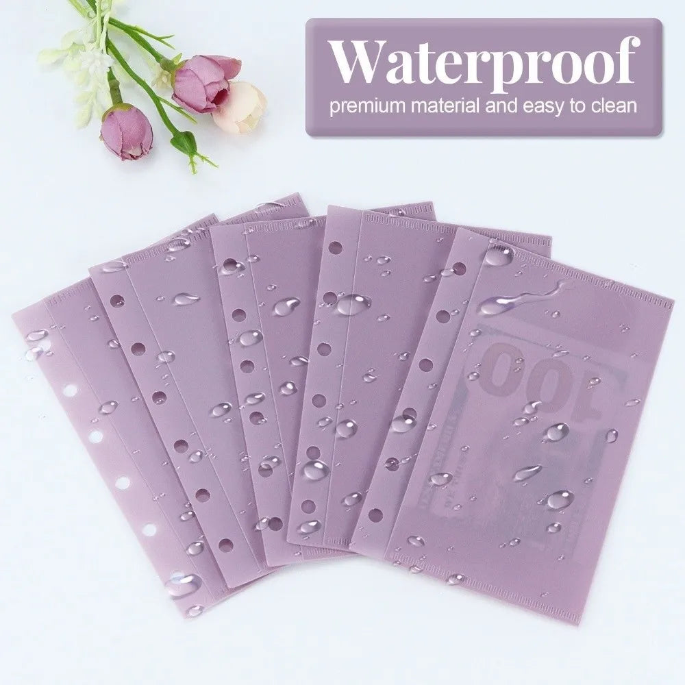 5-Pack A6/A7 Budget Binder Pockets – 6-Hole Refill Sleeves Binder Refill Pockets HIP