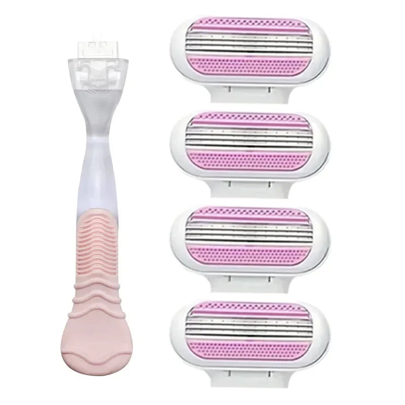 Women's Safety Razor Set – 1 Handle + 8 Blades, Venus Compatible Women's Safety Razor HIP C766-1Handle 4 blade