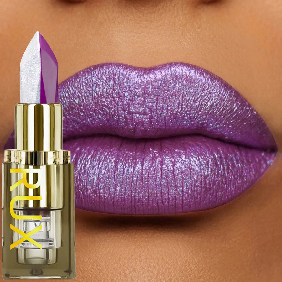 1PC Purple Glitter Two-tone Lipstick Red Rose Moisturizing Lipsticks Cosmetics Easy to Use Lip Tint Makeup Lip Beauty Long Lasti HIP 106