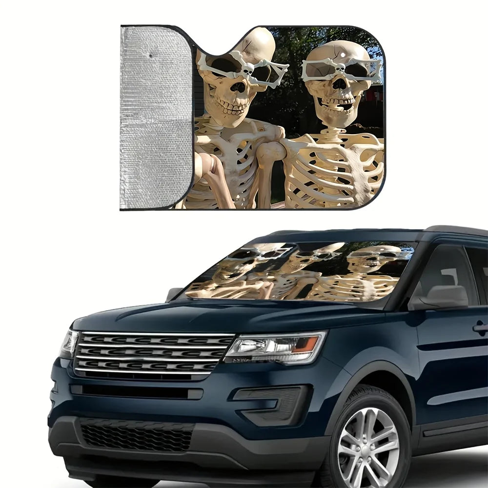 Skull Folding Car Sun Visor – UV Blocking Windshield Shade Car Sun Visor HIP