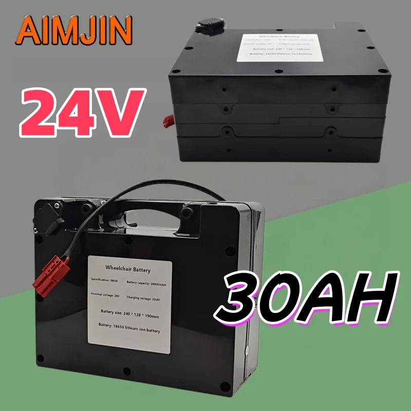 24V 30Ah Li-Ion Battery for Electric Wheelchair & Scooter Lithium-Ion Battery Pack HIP