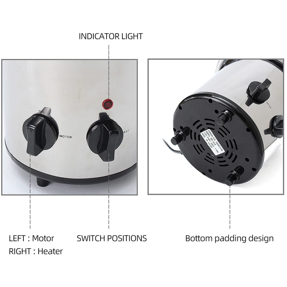 Chocolate Fountain 4 Tiers Electric Melting Machine Fondue Pot Set for Chocolate Candy Ranch Nacho Cheese EU 220V Fountain HIP