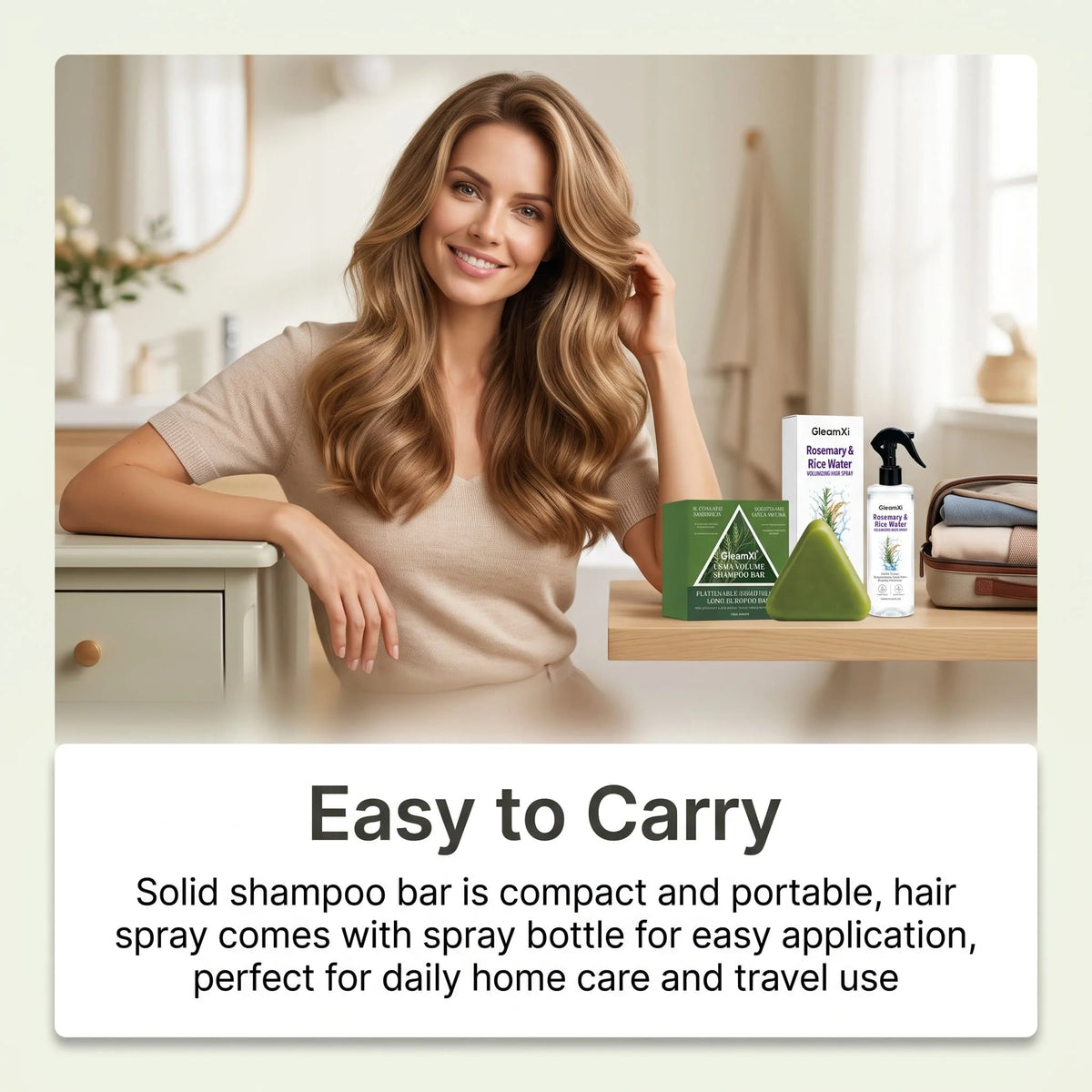 Rosemary Rice Water Shampoo Bar & Hair Spray Set – All Types Shampoo Bar Set HIP
