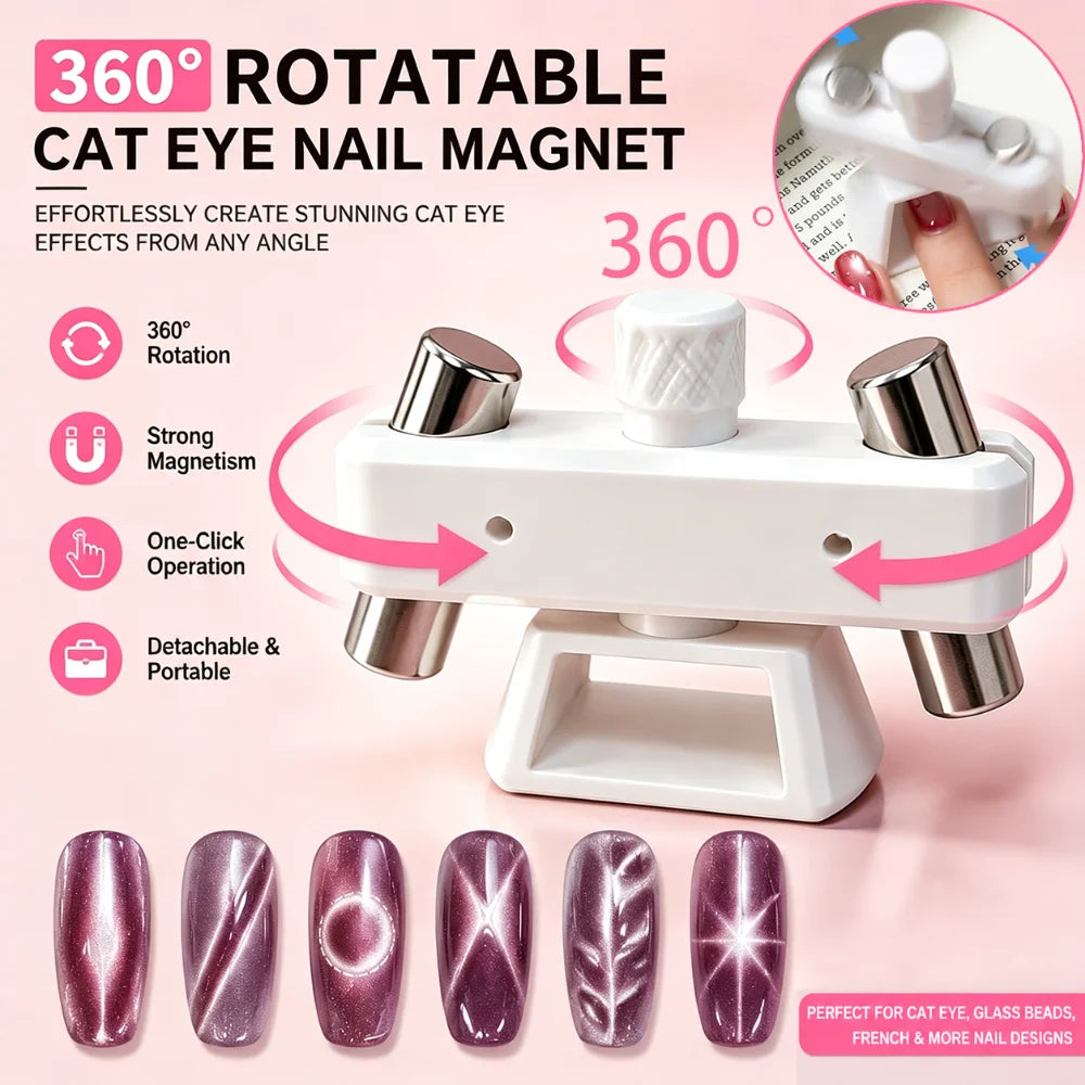 Rotatable Glass Bead Gyroscope Cat Eye Magnet Strong Quick Absorb 3D Magnetic Nail Art Cat Eye Effect Nail Supplies Nail Polish HIP