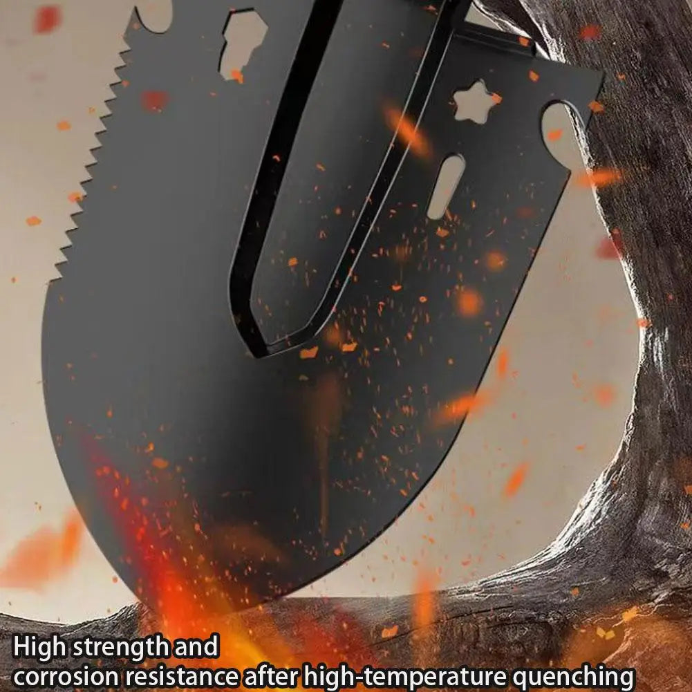 Thickened Military Folding Shovel Portable Survival Spade With Saw Bottle Opener Heavy Duty Steel Entrenching Tool For Off Road HIP