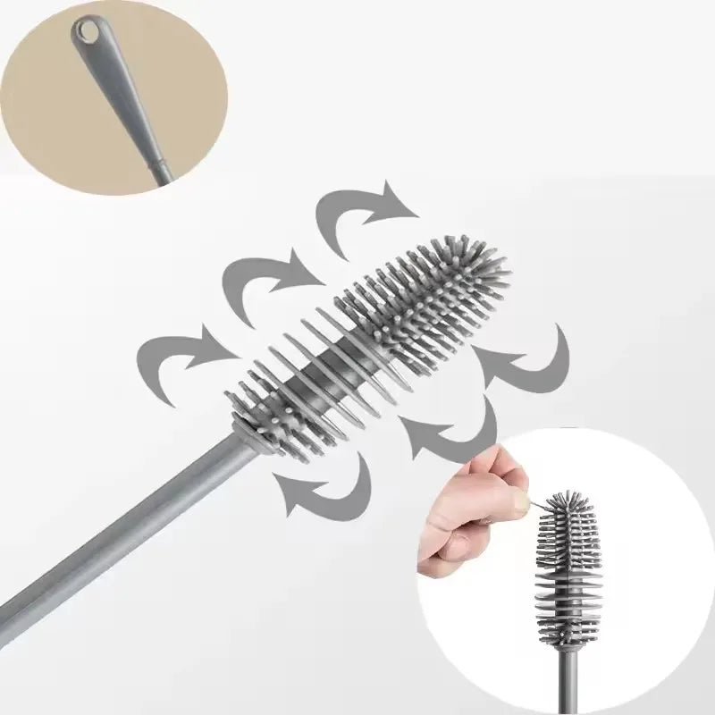Silicone Long Handle Bottle Brush – Cup & Glass Cleaner Bottle Cleaning Brush HIP
