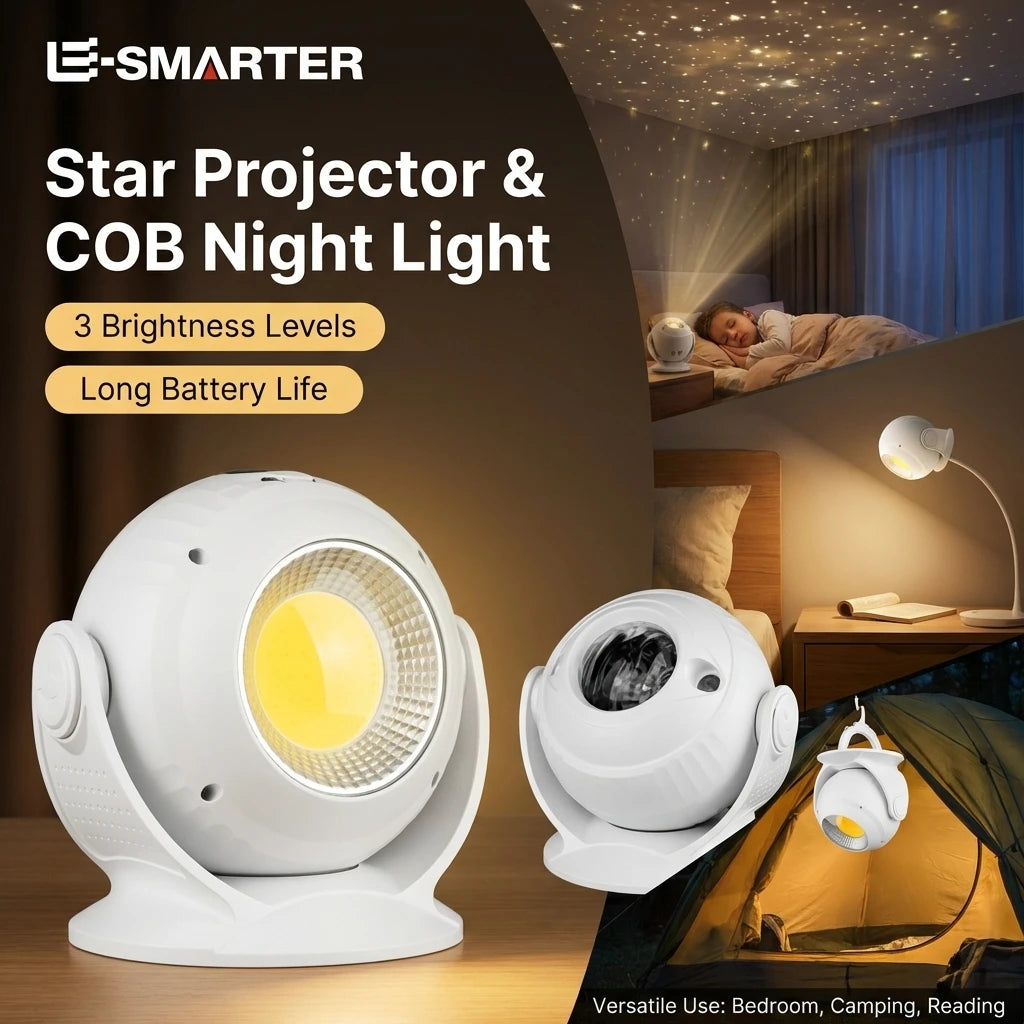 ESMARTER Camping Lamp & Starry Sky Projector | Rechargeable Camping Lantern Projector HIP